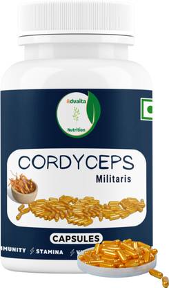 Advaita Nutrition Cordyceps Militaris (keedajadi)Capsules (500mg)