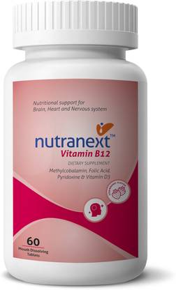 NutraNext Vitamin B12 (Methylcobalamin) 1500 mcg with B6 + VitaminD3 + Folic acid