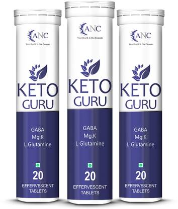 ANC Keto Guru 20 Tablets For Weight Loss Effervescent Water Soluble Pack Of 3