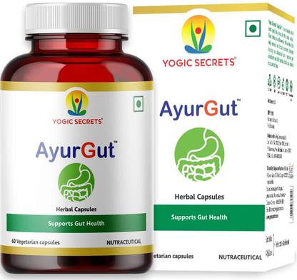 YOGIC SECRETS by AyurGut Healthy Digestion And Gut Health Supplement,