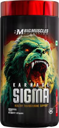 BIGMUSCLES NUTRITION Karnage Sigma | Testosterone Booster Supplement | Energy, Stamina & Performance