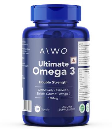 Aiwo Ultimate Omega 3 Double Strength 360mg EPA & 240mg DHA 1000mg