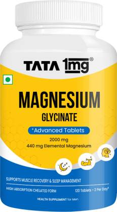 TATA 1mg Magnesium Glycinate Tablets | For Muscle Recovery, Sleep & Nerve Health
