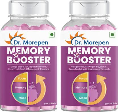 Dr. Morepen Memory, Focus & Mood Tablets| Brain Supplement for Sharper Mind & Clearer Thinking