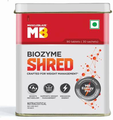 MUSCLEBLAZE Biozyme Shred with 5 Blends & MB Energy Pro, Supports Weight Management