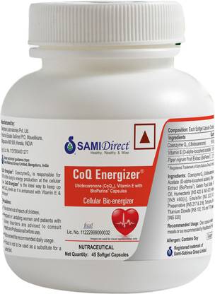 SAMIDIRECT COQ 10 ENERGIZER Ubidecarenone Vitamin E with Piperine Cellular Bio Energizer