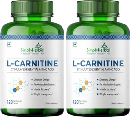 Simply Herbal L- Carnitine Tablet 500mg - (Amino Acid for Muscle, Brain & Heart)