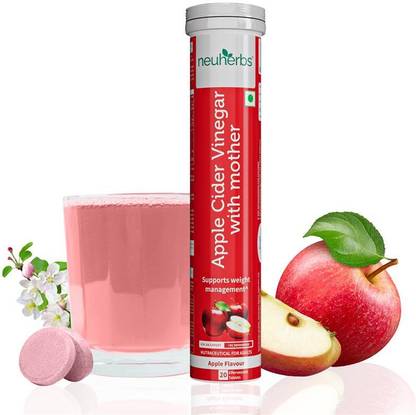 Neuherbs Cider Vinegar 20 effervescent tablets, Apple Flavour For Weight Loss