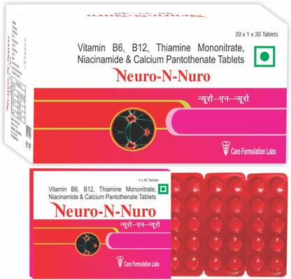 CARE Vitamin B6 , B12 & Calcium Supplement Tablet pack of 5 stripe