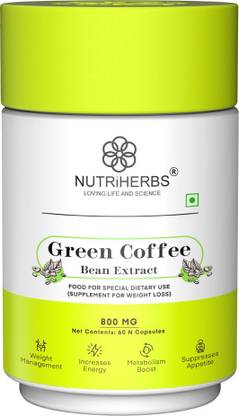 Nutriherbs Green Coffee Beans Capsules |Healthy Weight Loss Supplement for Men & Women
