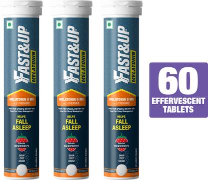FAST&UP Fast-Acting 5mg Melatonin+100mg L-Theanine, Drug-free & Non-addictive