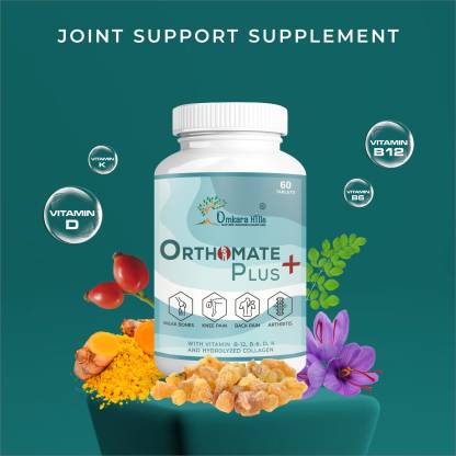 Omkara Hills Orthomate Plus Joint Support Supplement with Omega 3, Glucosamine & Vitamin B12