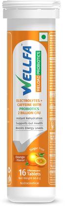WELLFA Reload Probiotic Effervescent Tablets for Instant Energy