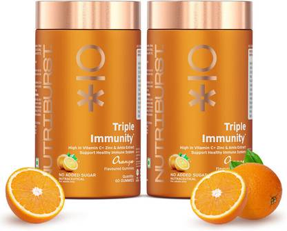 Nutriburst Triple Immunity Gummies with Vitamin C, Zinc & Amla
