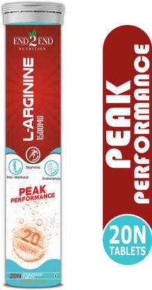 End2End Nutrition Peak Performance 1750mg L-Arginine L-Carnitine for Strength, Stamina & Endurance