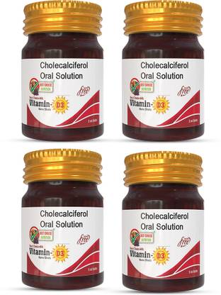 BEST CHOICE NUTRITION Vitamin D3 60k Nano Shots One-A-Week For Strong Bones & Immune System 4×5ml