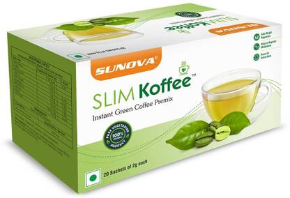SUNOVA Slim coffee Instant Green Coffee Premix Powerful Antioxidant 20 Sachets Instant Coffee