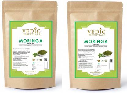 VEDICESSENTIALS Moringa Sahjan Drumstick Leaves Powder - Vitamins & Antioxidants ,100G x 2 Pack