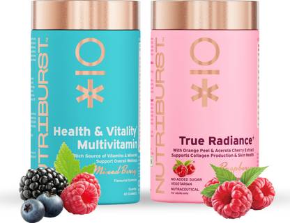Nutriburst Complete Wellness Bundle-Health & Vitality Gummies and True Radiance Collagen