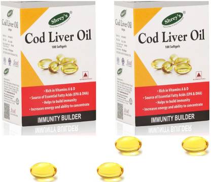 Shrey's Cod Liver Oil Capsule With Vitamin A & D for Immunity, Heart Health & Joints
