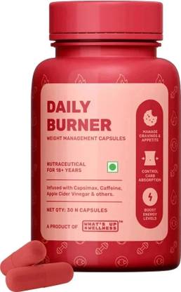 What's Up Wellness Daily Burner Weight Loss Capsules with ACV | Help Burn Calories |