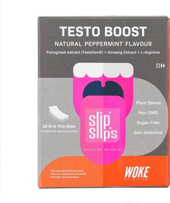 SLIP SLIPS TESTO BOOST,NATURAL TESTOSTERONE BOOSTER ORAL STRIPS,FOR ENERGY AND STAMINA