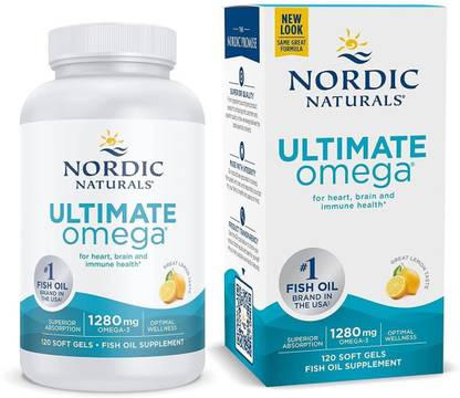 Nordic Naturals Ultimate Omega, Lemon, 1000 mg, 120 Soft Gels