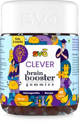SVA Brain Booster Gummies for Adults & Kids | Mango Flavour (90 Nos.)