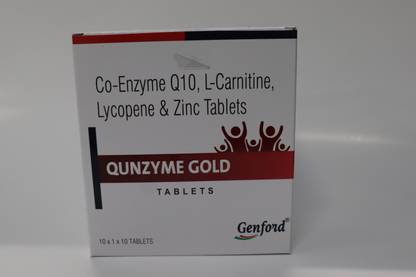GENFORD CO Enzyme Q10,L-Carnitine,Lycopene & Zinc Tablets 100mg Pack of 2
