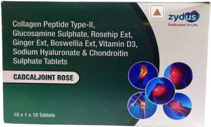 CADCALJOINT ROSE Collagen Peptide Type-ll,Glucosamine Sulphate,Rosehip Ext,Ginger Ext