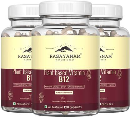 Rasayanam Plant Based Vitamin B12 (Cobalamin)| Supports Nervous System (pack of 3)