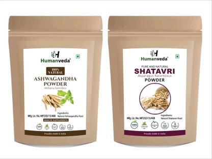 Humanveda 100% Pure Ashwagandha Shatavari Powder (100g x2)