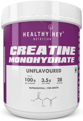 HealthyHey Sports Creatine Monohydrate for Muscle Building - 33 Servings - Unflavoured