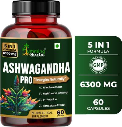 Humming Herbs Ashwagandha Pro: L-Theanine & Lion's Mane for Stress Relief & Cognitive Support