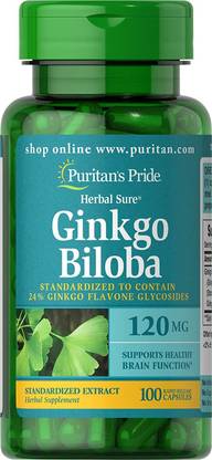 Puritan's Pride Ginkgo Biloba, 120 mg, 100 Capsules