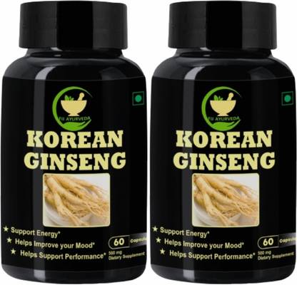 FIJ AYURVEDA Korean Red Ginseng Capsule for Strength, Stamina & Energy – 60 Capsules