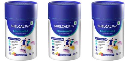 Shelcal Pro Calcium & Vtamin D3 ,30 Gummies x Pack of 3