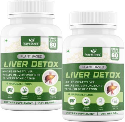 kayashree Liver Detox Supplement Addedwith MilkThistle for Natural Liver Cleanse Pack of 2
