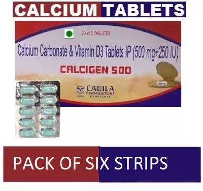 CADILA PHARMA CALCIUM TABLET OR CALCIUM SUPPLEMENT CALCIGEN-500 (6*15TABLETS)
