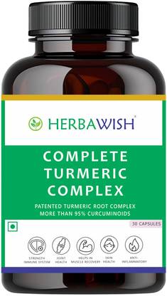 HERBAWISH Turmeric Complex | Curcuma Longa| 95% Curcuminoids | Joint Health, Immunity
