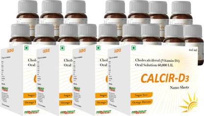 Medirvast Healthcare Nano Shots - Cholecalciferol (Vitamin D3) 60,000 IU Oral Solution