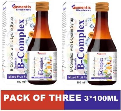 gementis PHARMA MIX FRUIT SUGAR FREE B COMPLEX SYRUP (3*100ML)