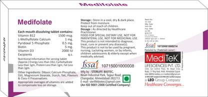 Meditek Medifolate Mouth Dissolving Tablets for Mouth Ulcer