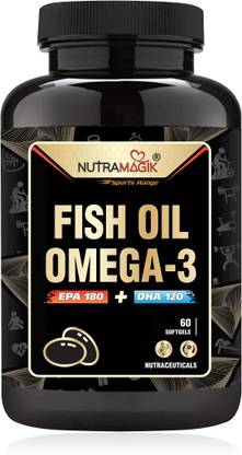 nutramagik Omega-3 Fish Oil (EPA 180+ DHA 120mg)(Pack of 1)