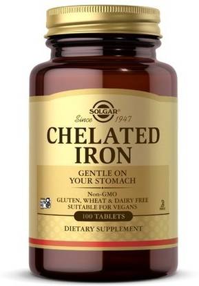 Solgar Chelated Iron Tablets, 100 Tabs