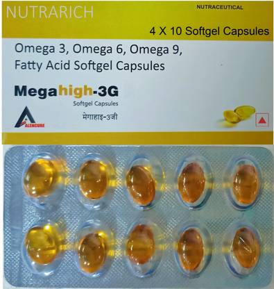 NUTRARICH MEGAHIGH Omega 3 6 9 (Flax Seed Oil) For Skin, Hair, Eye, Heart, Joint Health