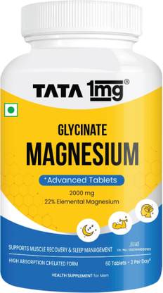 TATA 1mg Magnesium Glycinate Tablets | For Muscle Recovery, Sleep & Nerve Health
