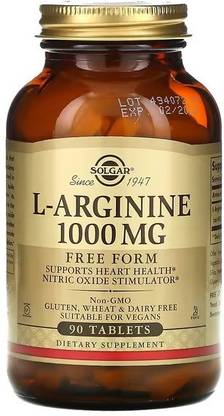 Solgar L-Arginine, Free Form, 1,000 mg, 90 Tablets