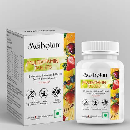 MEIBOTAN Multivitamin with Biotin Strong Bones Immunity Pack of 60 tablets Age 25 Plus