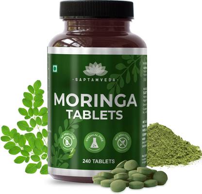 Saptamveda Organic Moringa Tablets | Organic Superfood | Natural Multi-Vitamin | Protein Rich